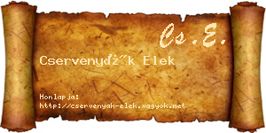 Cservenyák Elek névjegykártya